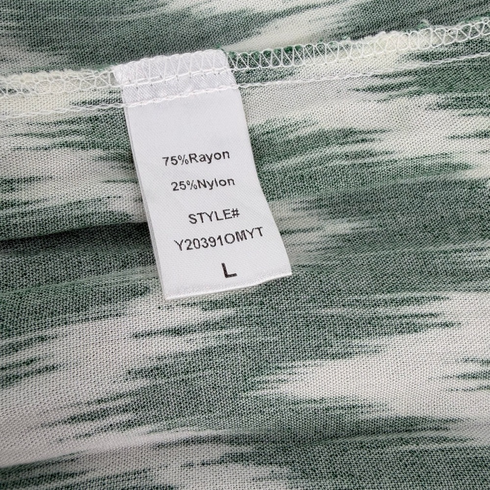 Pomander Place Kenzo Green and White ikat Chevron Print Mini Dress Womens Large - Picture 9 of 9